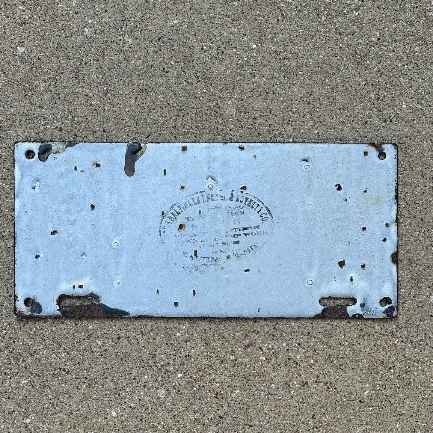1913 Maryland Porcelain License Plate Auto Tag Low Number Four Digit 5382