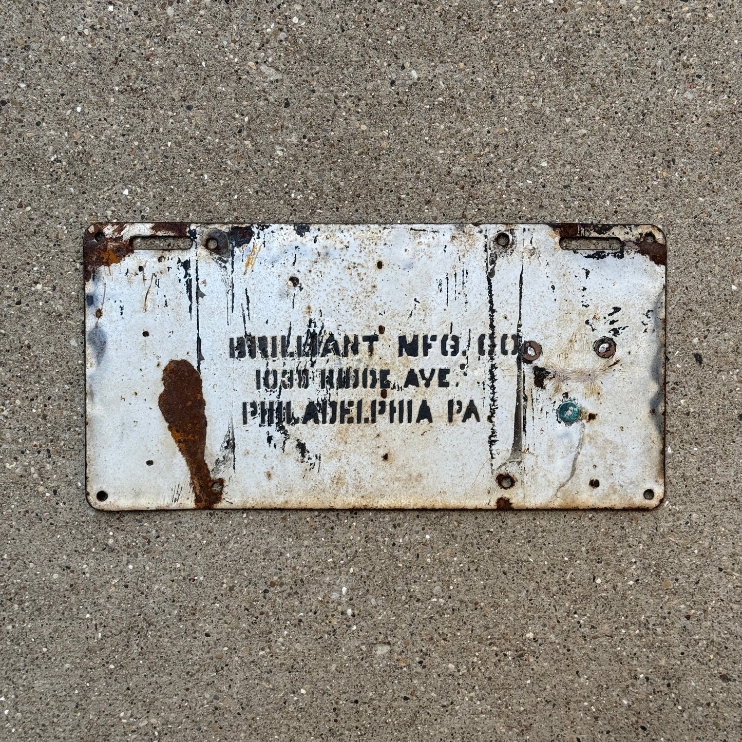 1913 Pennsylvania Porcelain License Plate Auto Tag Four Digit 6122
