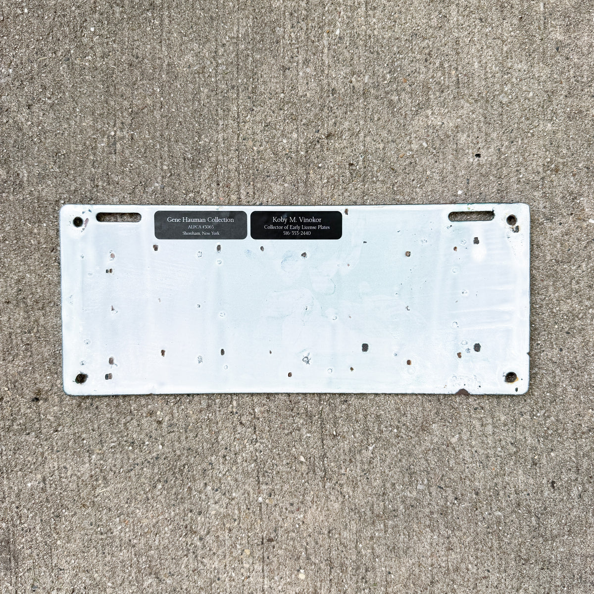 Photo of a 1914 Connecticut Porcelain Commercial License Plate Auto Tag Garage Decor Vintage High Quality Four Digit 1762 with original patina