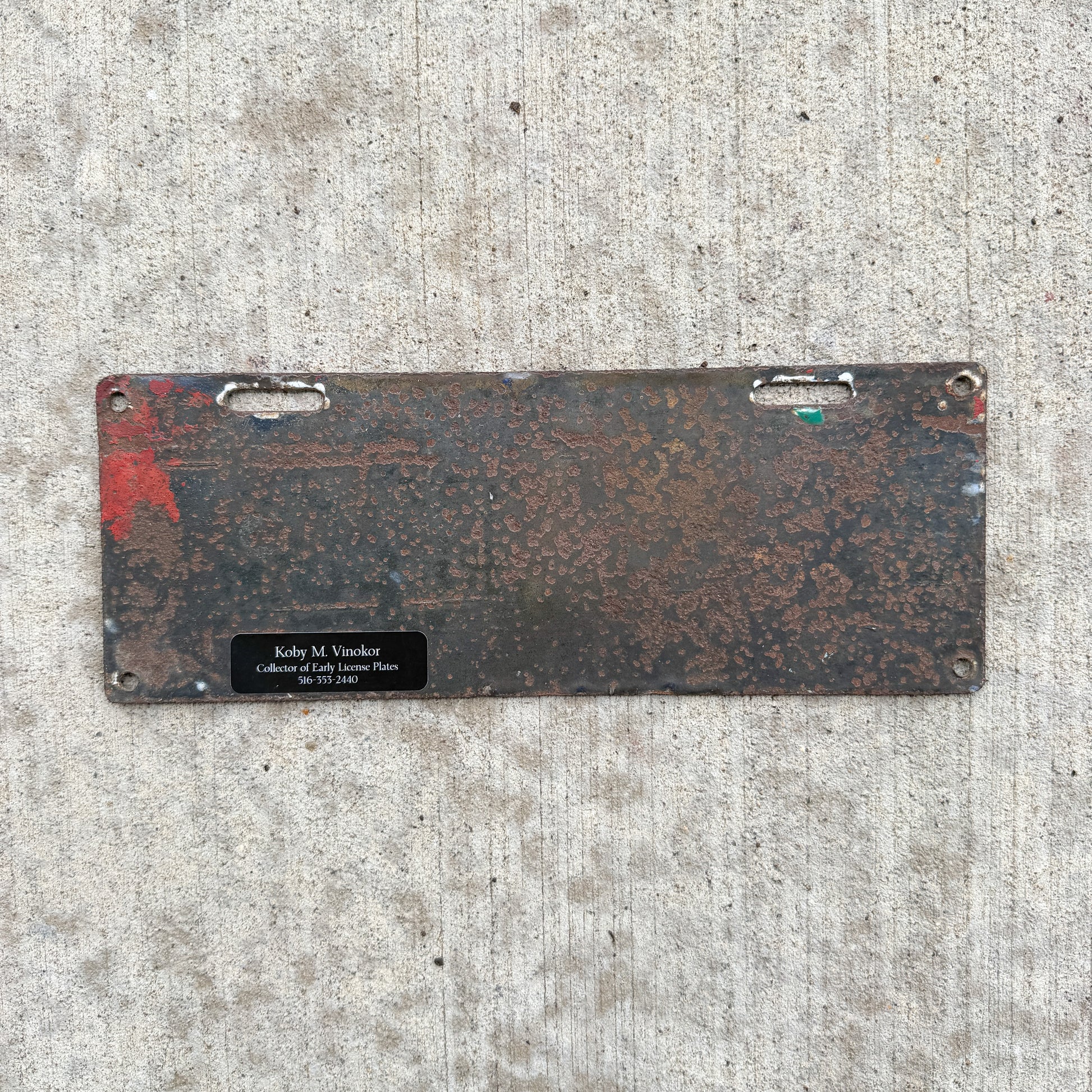 Photo of a 1915 Alabama Porcelain License Plate Auto Tag Garage Decor Vintage ALPCA Archive Example 12097 with original patina