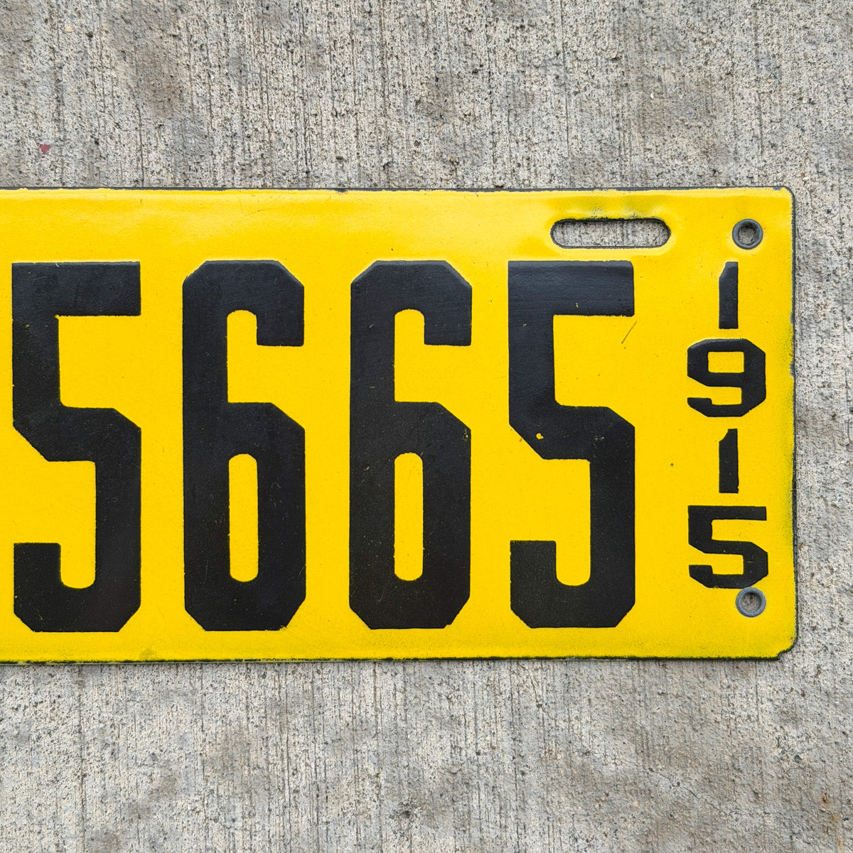 Photo of a 1915 Colorado Porcelain License Plate Auto Tag Garage Decor Vintage High Quality 25665 with original patina