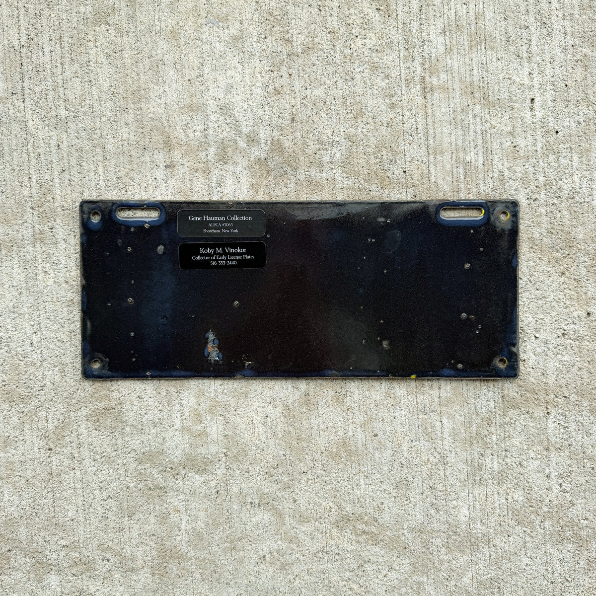 Photo of a 1915 Connecticut Porcelain Commercial License Plate Auto Tag Garage Decor Vintage High Quality Four Digit 1762 with original patina