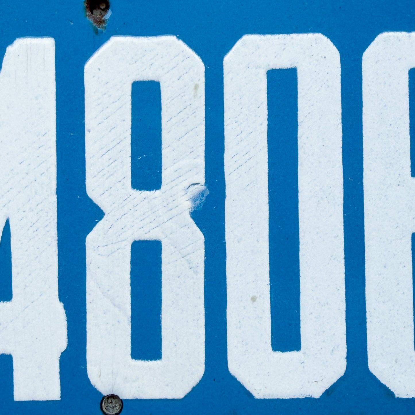 Photo of a 1915 Pennsylvania Porcelain Motorcycle License Plate Auto Tag Garage Decor Vintage Porcelain 04806 with original patina