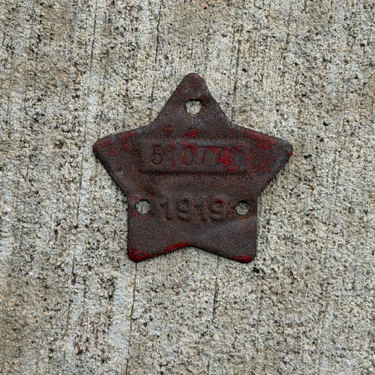 Photo of a 1916 1919 California Porcelain License Plate Auto Tag Garage Decor Vintage Badge Tab 510771 with original patina