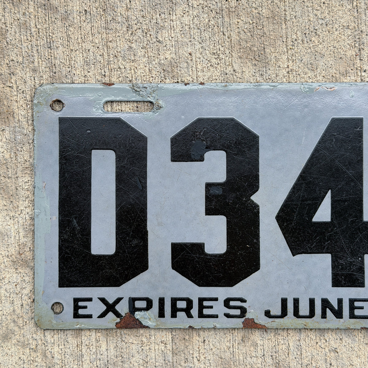Photo of a 1916 North Carolina Porcelain Dealer License Plate Auto Tag Garage Decor Vintage 344 with original patina