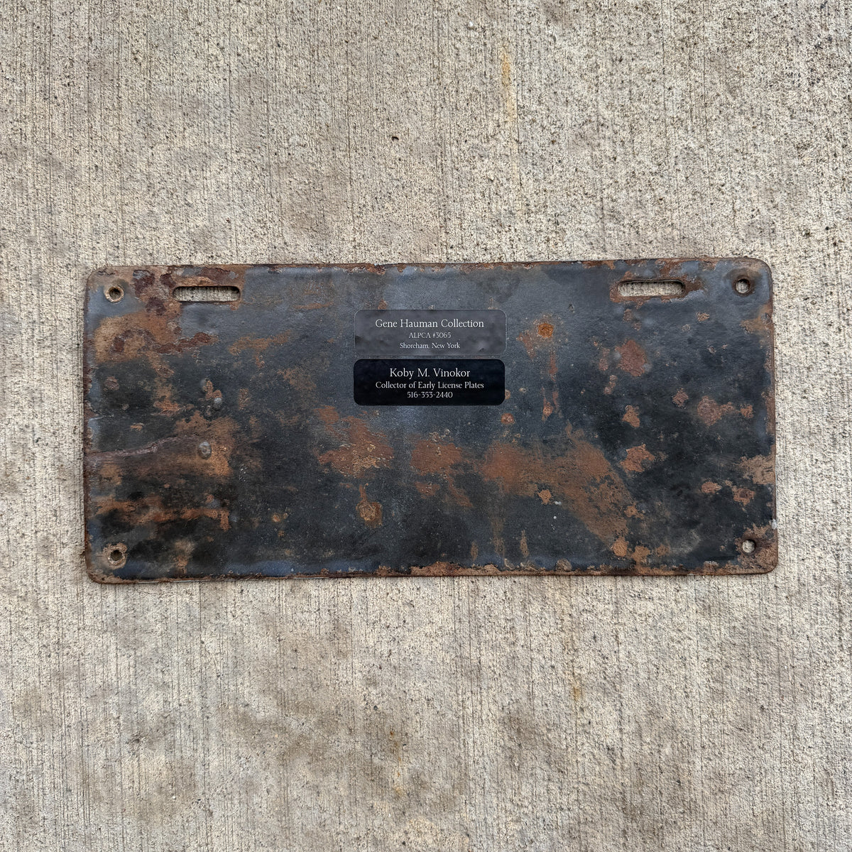 Photo of a 1916 North Carolina Porcelain Dealer License Plate Auto Tag Garage Decor Vintage 344 with original patina