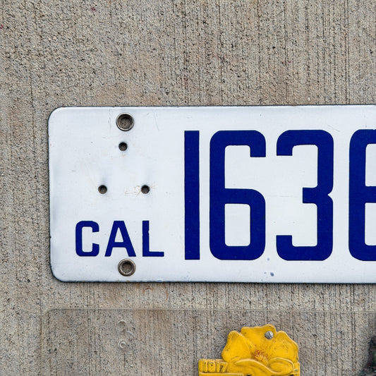1916 1919 California Porcelain License Plate Pair with Matching Badge Set 163632