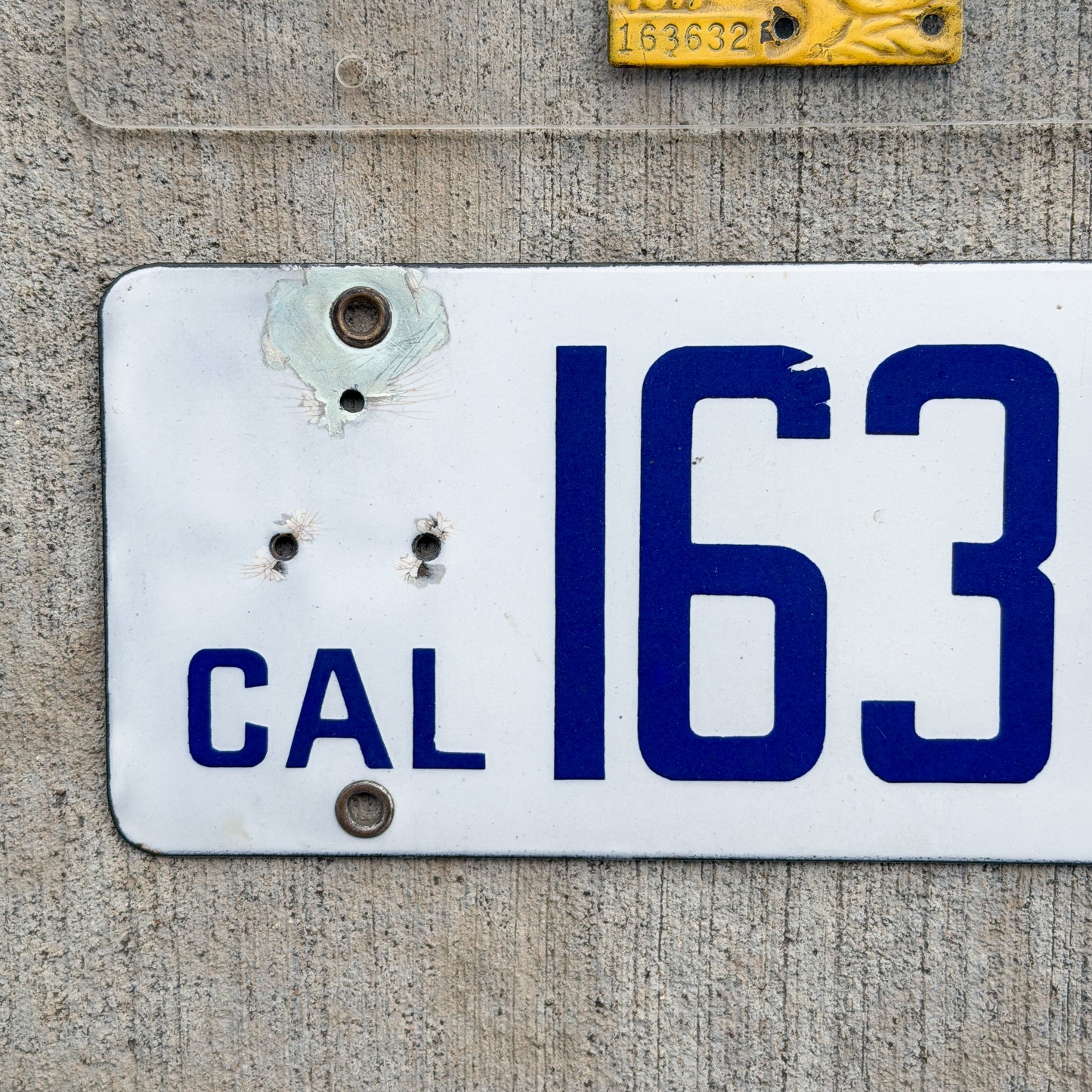 1916 1919 California Porcelain License Plate Pair with Matching Badge Set 163632