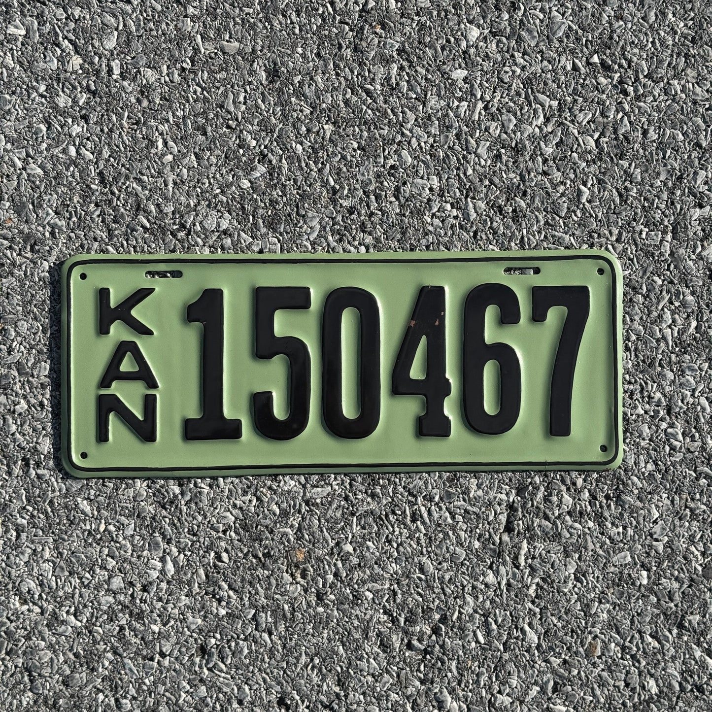 Photo of a 1917 Kansas License Plate Auto Tag Garage Decor Vintage 150467