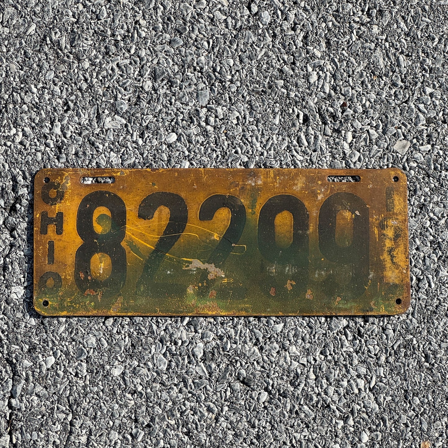 Photo of a 1917 Ohio License Plate Auto Tag Garage Decor Vintage 82299