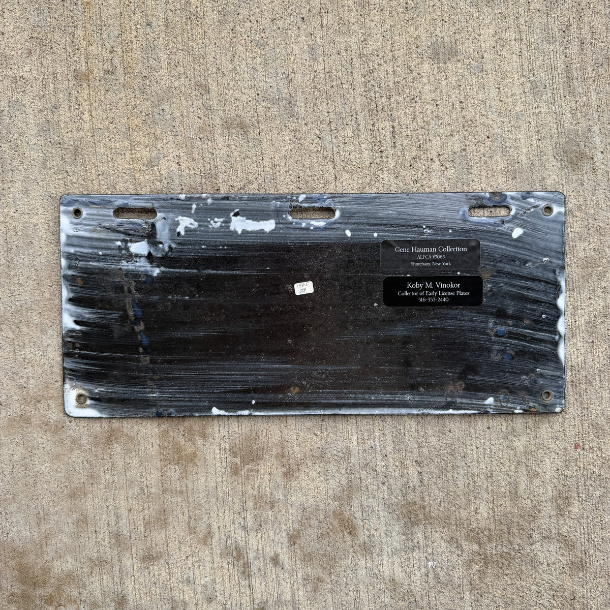Photo of a 1918 New Hampshire Porcelain License Plate Auto Tag Garage Decor Vintage High Quality 14121 with original patina