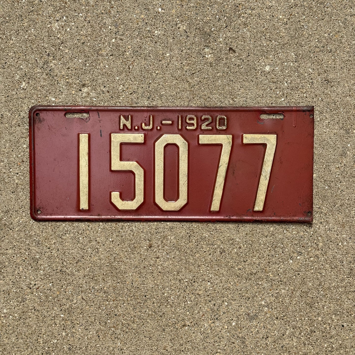 Photo of a 1920 New Jersey License Plate Auto Tag Garage Decor Vintage High Quality Paint 15077