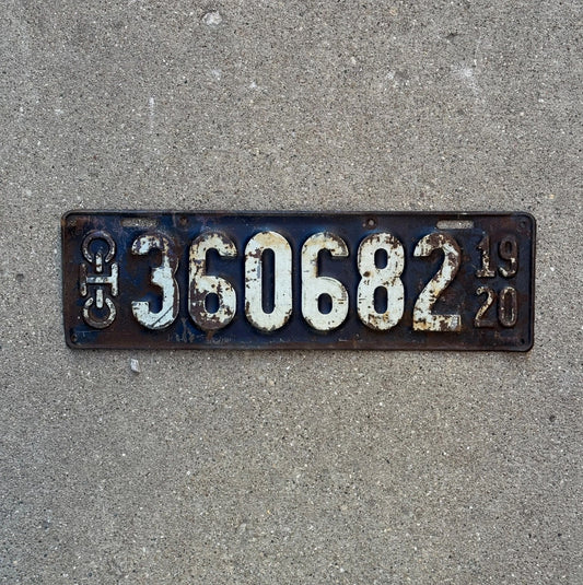 Photo of a 1920 Ohio License Plate Auto Tag Garage Decor Vintage 360682