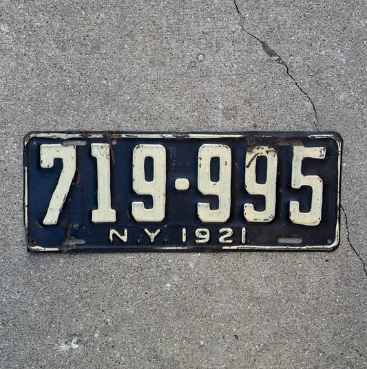 Photo of a 1921 New York License Plate Auto Tag Garage 999 Repeating 999 Repeating 719995