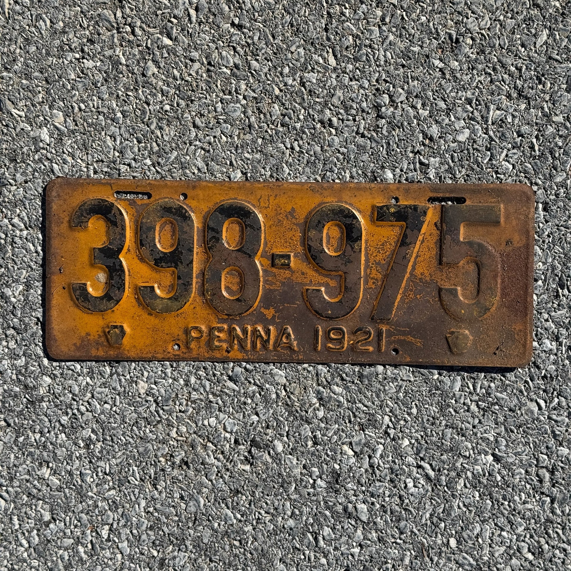 Photo of a 1921 Pennsylvania License Plate Auto Tag Garage Decor Vintage 398 975