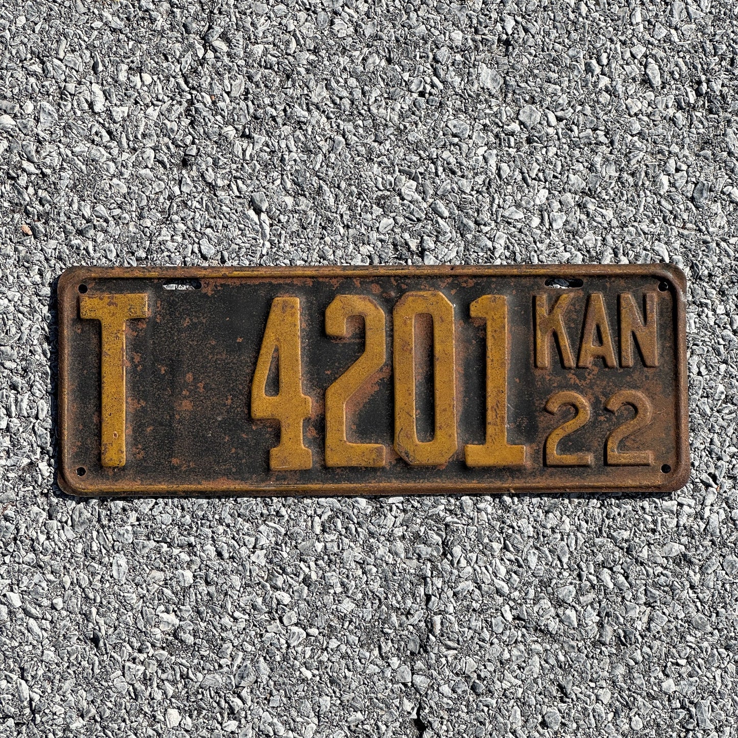 Photo of a 1922 Kansas Truck License Plate Auto Tag Garage Decor Vintage 420 Weed T 4201