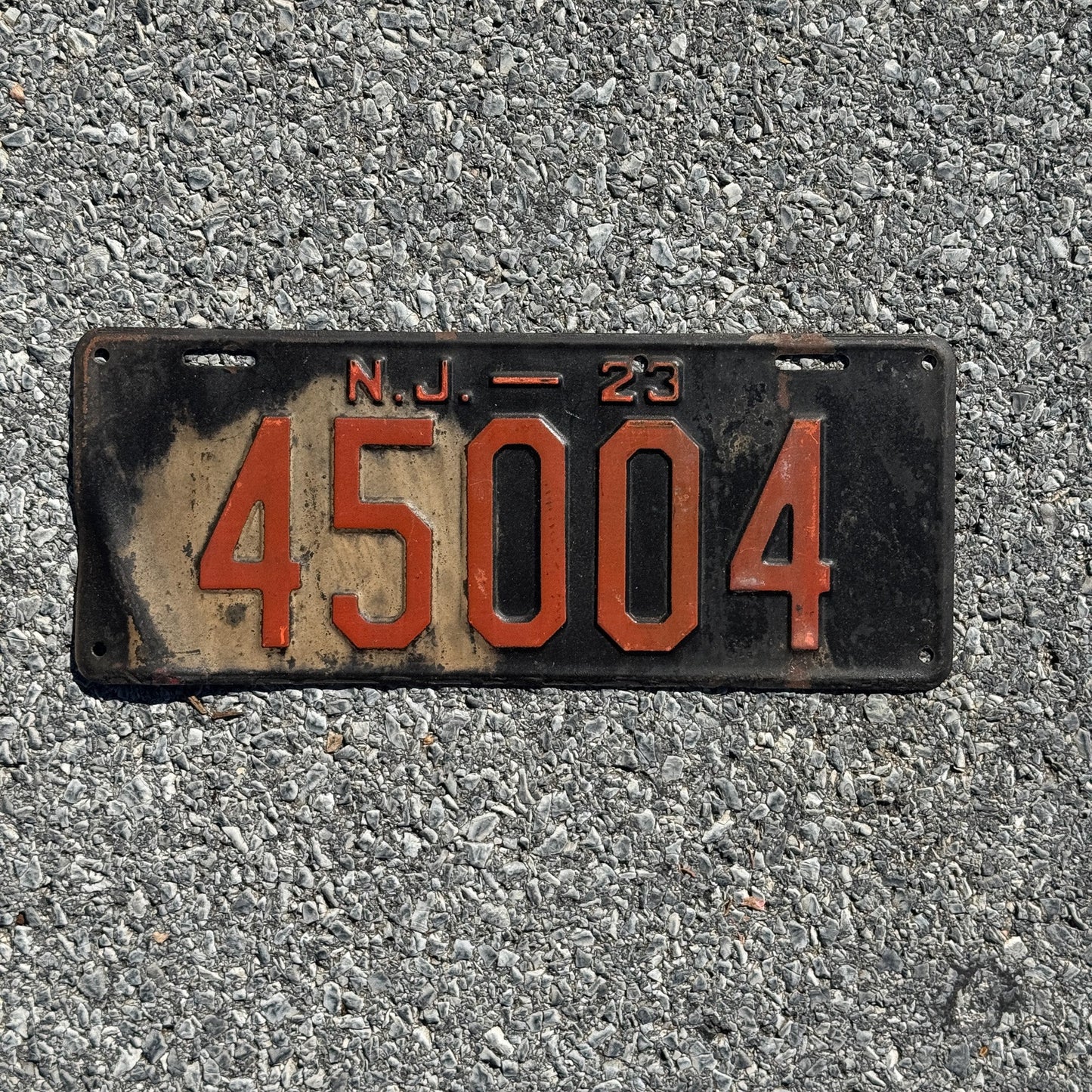 Photo of a 1923 New Jersey License Plate Auto Tag Garage Decor Vintage 45004