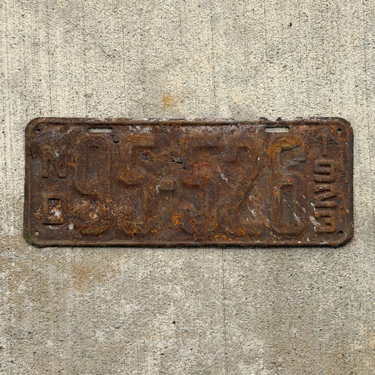 Photo of a 1923 North Dakota License Plate Auto Tag Garage Decor Vintage 95 526 with original patina
