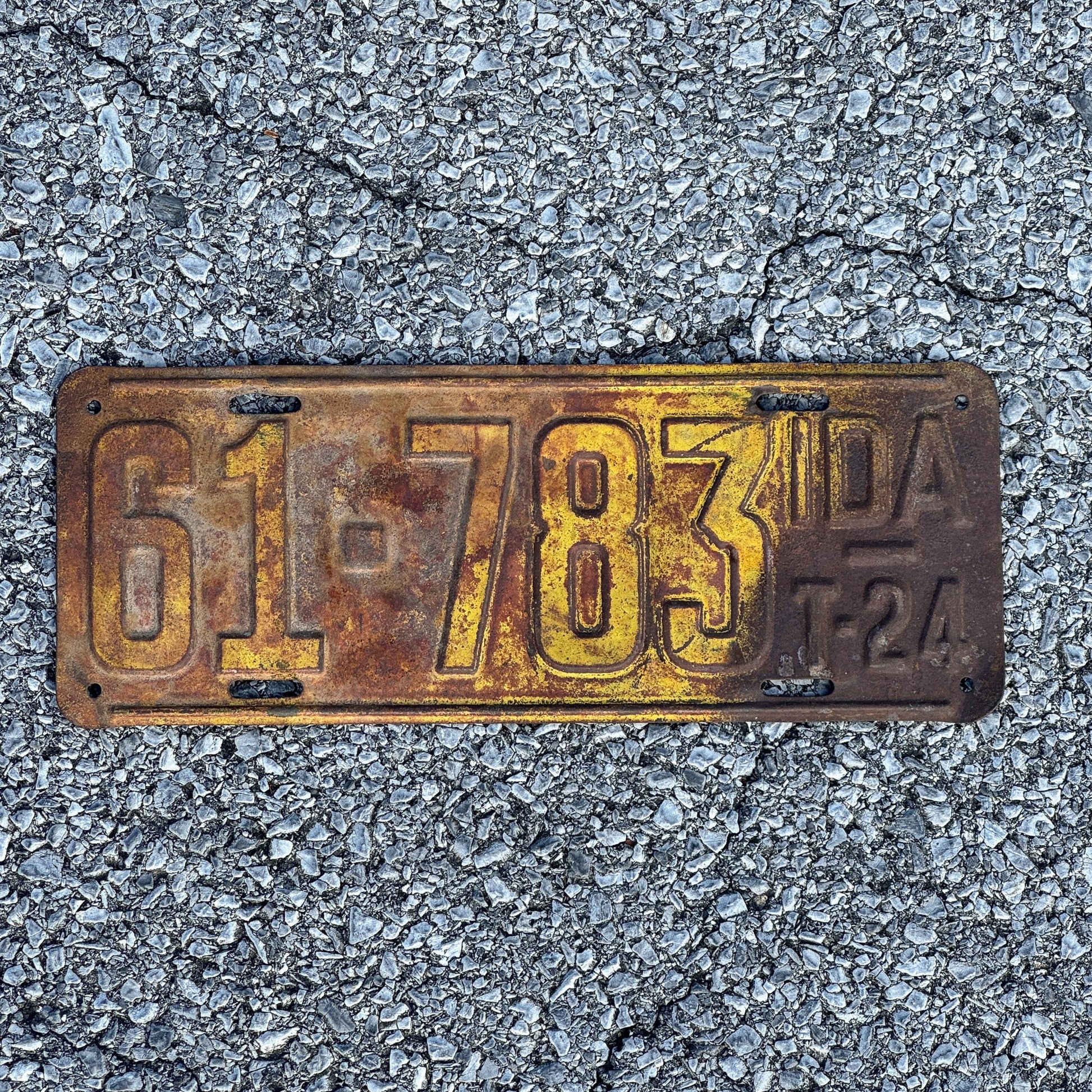 Photo of a 1924 Idaho Truck License Plate Auto Tag Garage Decor Vintage First Year 61 783