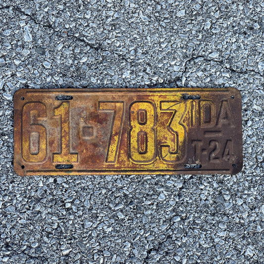 Photo of a 1924 Idaho Truck License Plate Auto Tag Garage Decor Vintage First Year 61 783