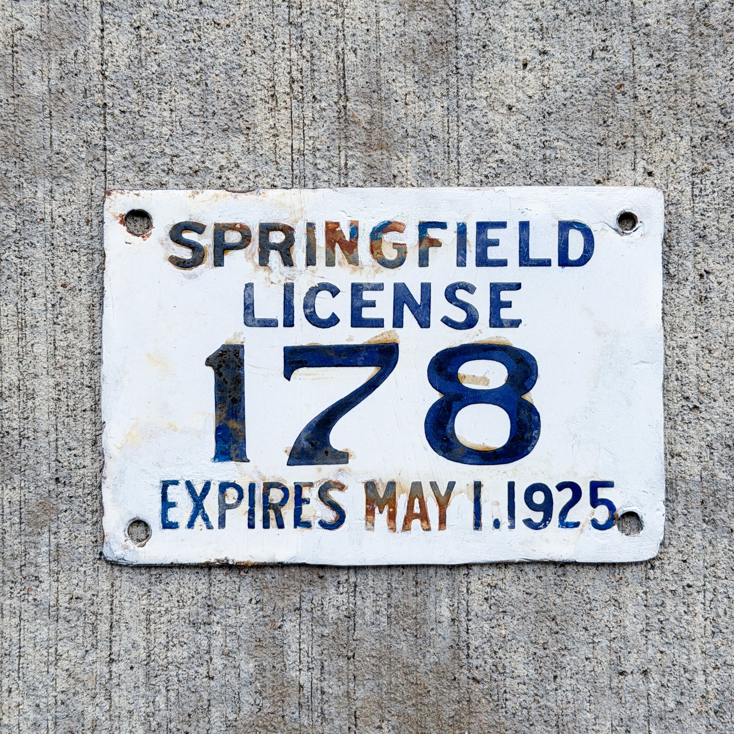 Photo of a 1925 Massachusetts City License Plate Auto Tag Garage Decor Vintage High Quality 178 with original patina