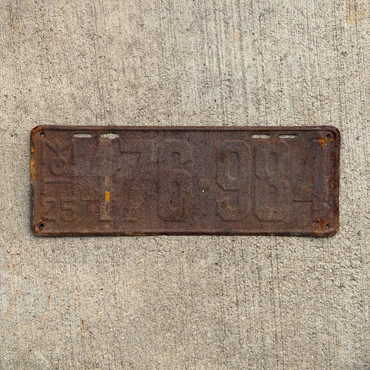 Photo of a 1925 Michigan License Plate Auto Tag Garage Decor Vintage 176 984 with original patina
