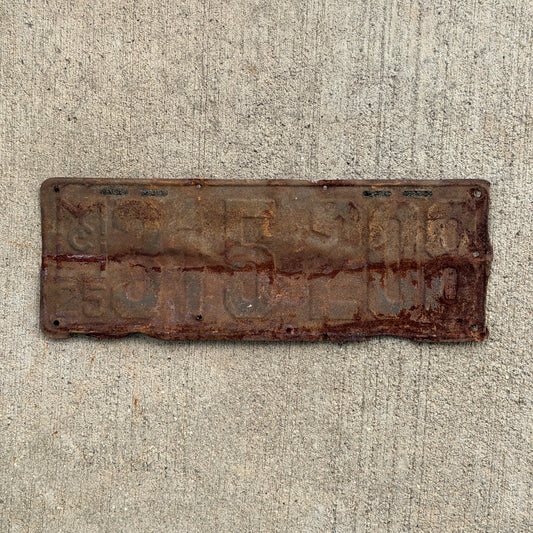 Photo of a 1925 Michigan License Plate Auto Tag Garage Decor Vintage 315 208 with original patina