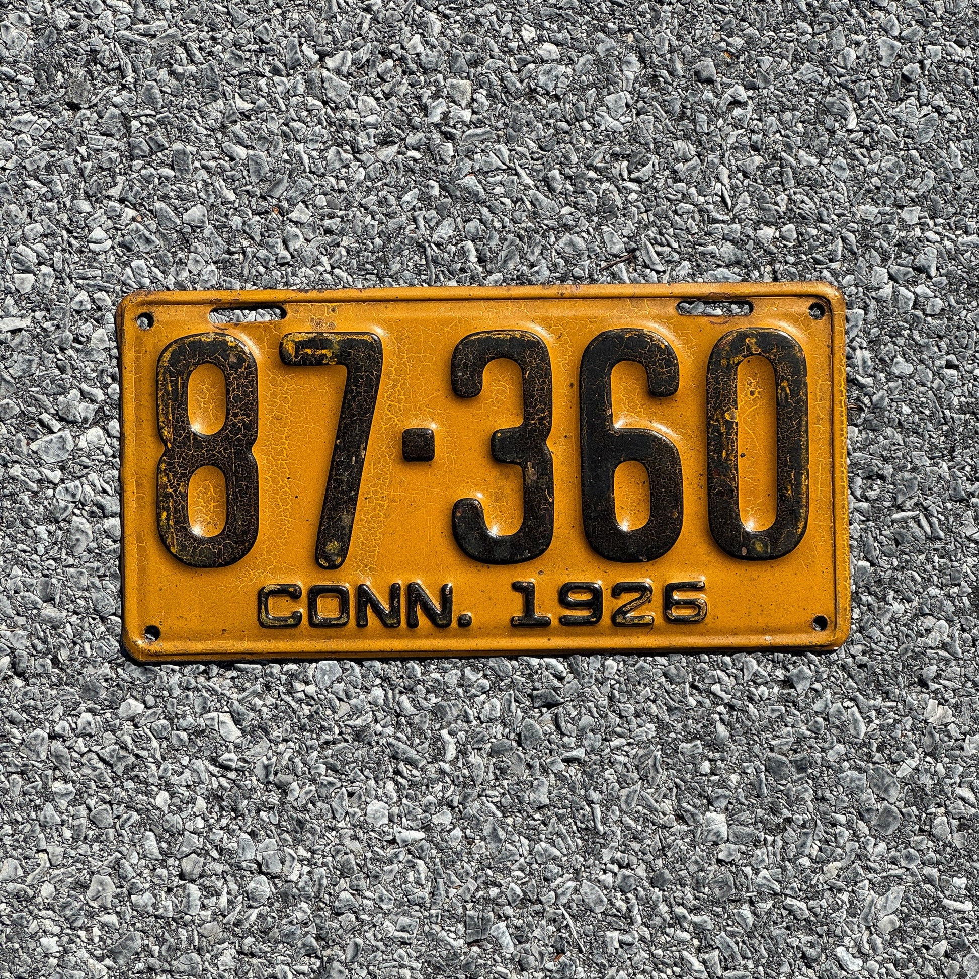 Photo of a 1926 Connecticut License Plate Auto Tag Garage Decor Vintage 87 360