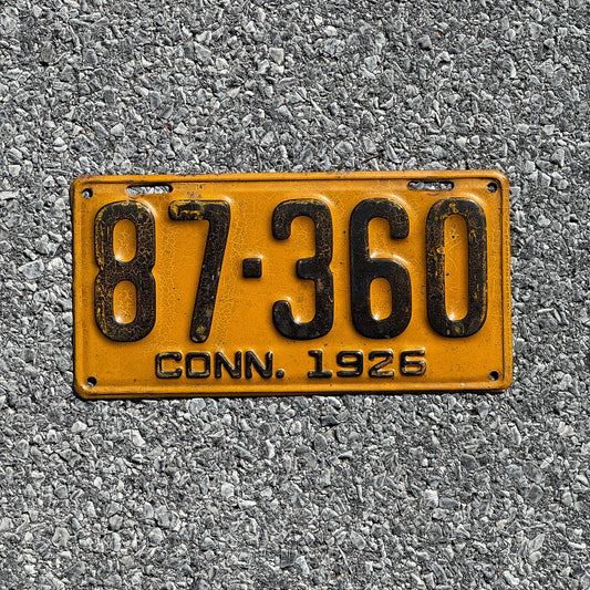 Photo of a 1926 Connecticut License Plate Auto Tag Garage Decor Vintage 87 360