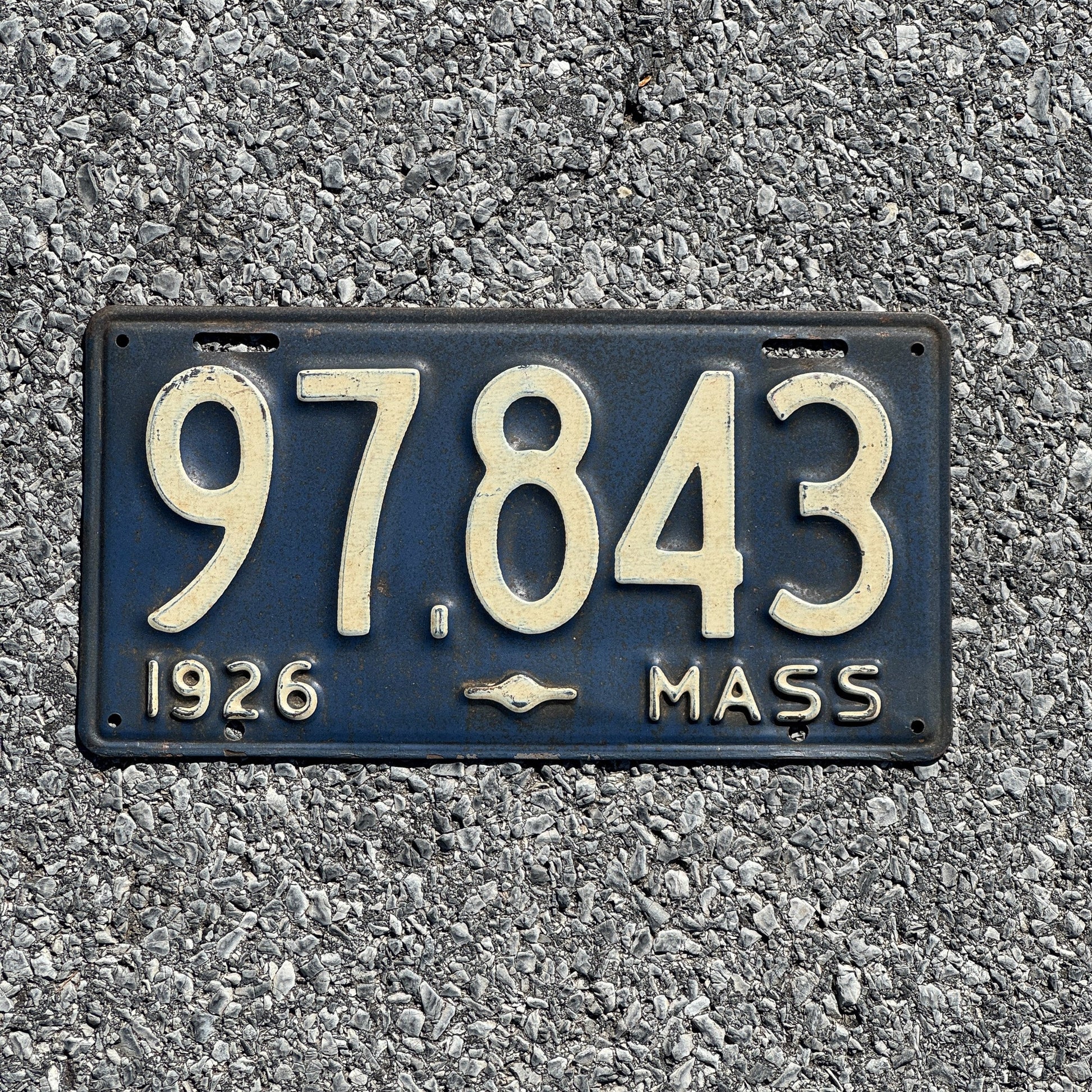 Photo of a 1926 Massachusetts License Plate Auto Tag Garage Decor Vintage 97843