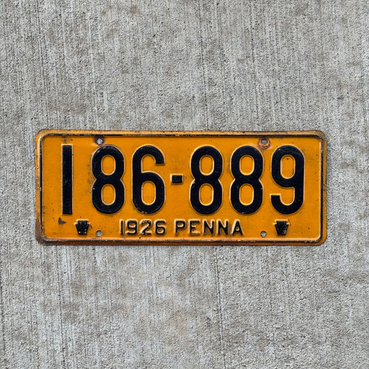 Photo of a 1926 Pennsylvania License Plate Auto Tag Garage Decor Vintage 186 889