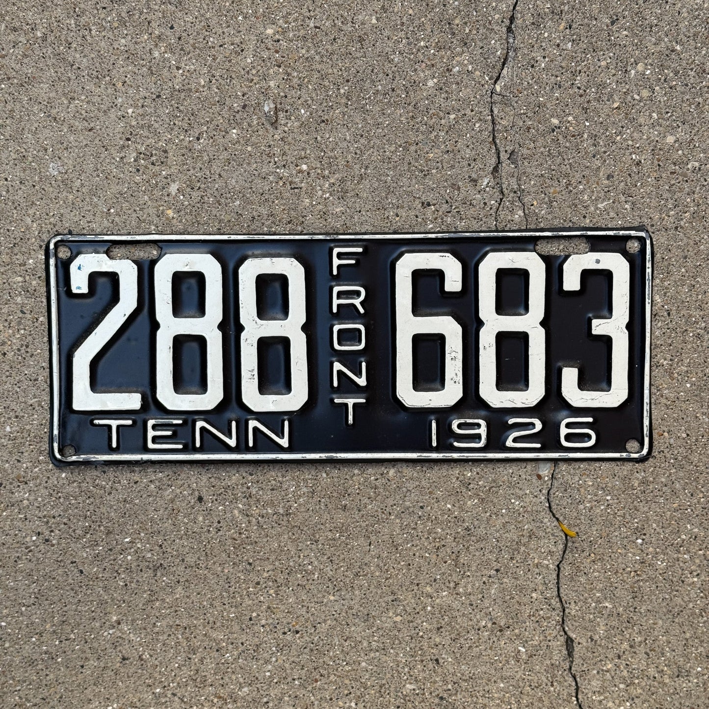 Photo of a 1926 Tennessee License Plate Auto Tag Garage Decor Vintage Front 288 683