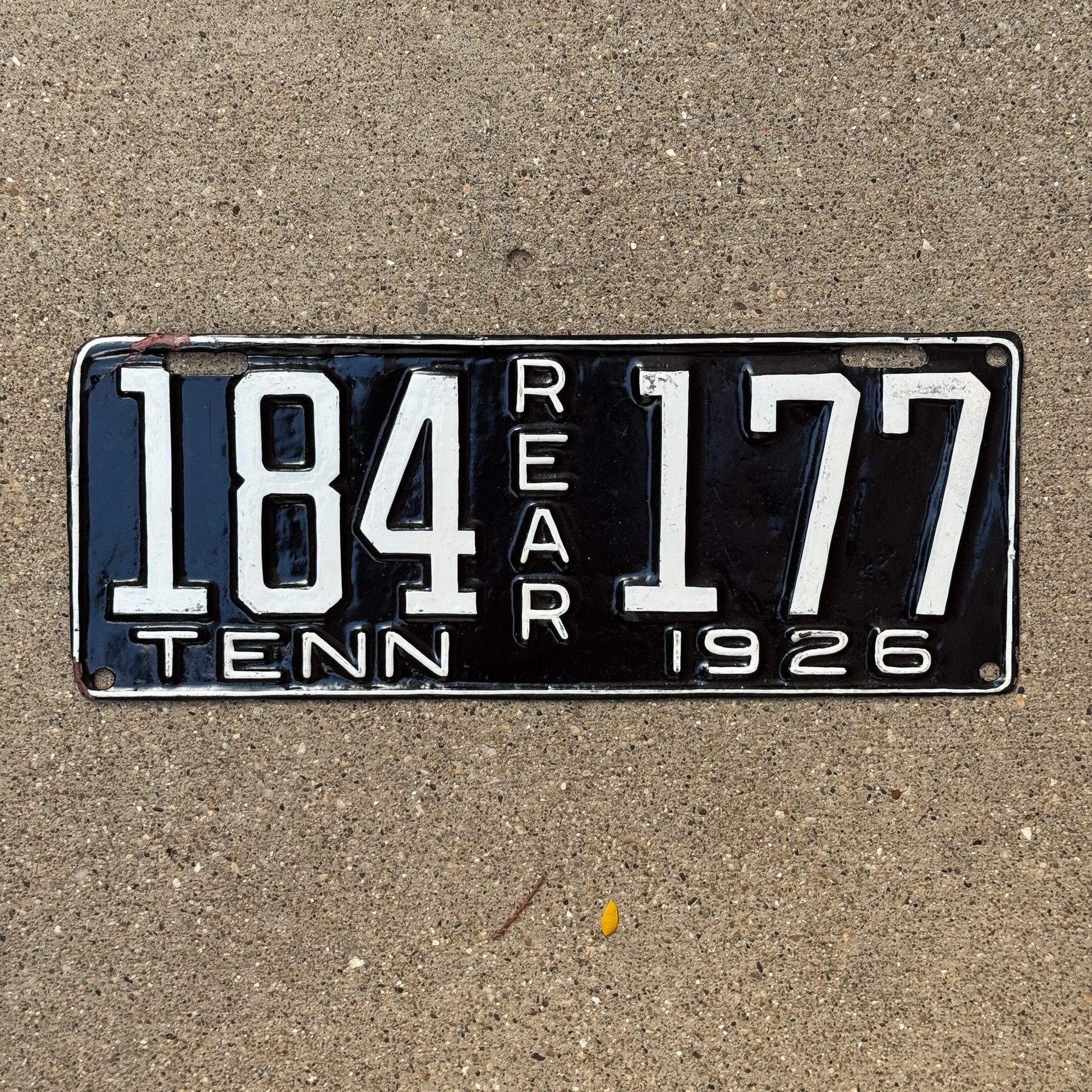 Photo of a 1926 Tennessee License Plate Auto Tag Garage Decor Vintage Rear 184177