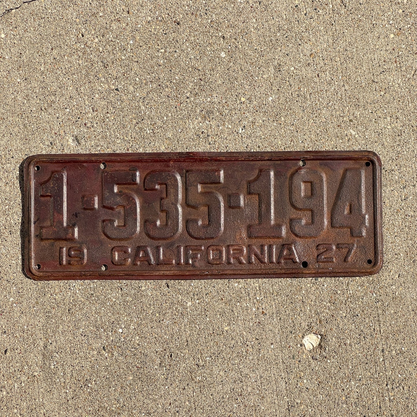Photo of a 1927 California License Plate Auto Tag Garage Decor Vintage 1 535 194