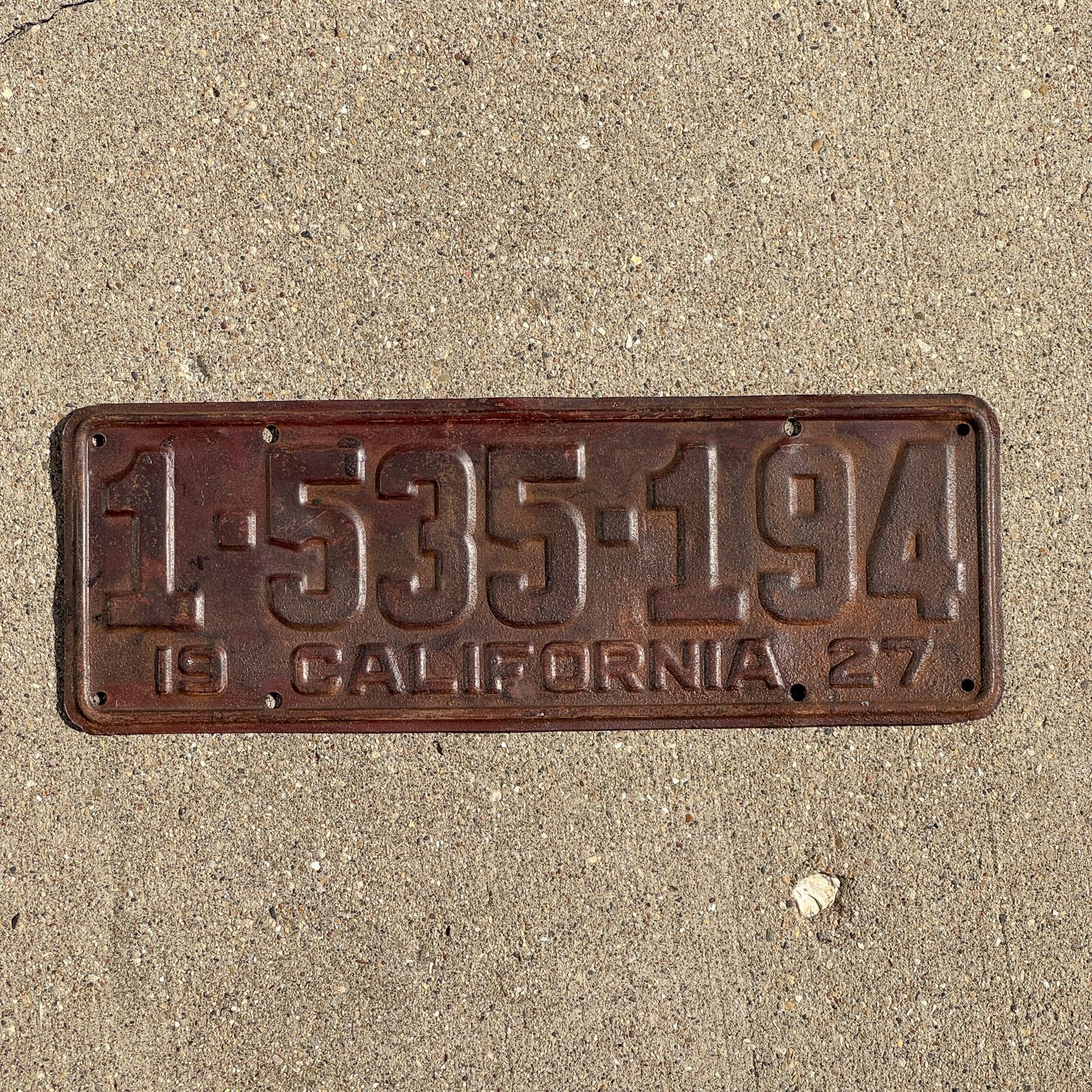 Photo of a 1927 California License Plate Auto Tag Garage Decor Vintage 1 535 194