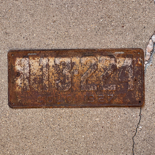 Photo of a 1927 Colorado License Plate Auto Tag Garage Decor Vintage 113 224