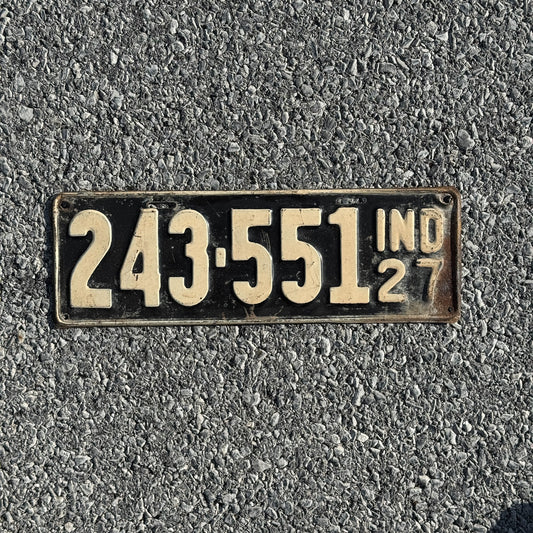 Photo of a 1927 Indiana License Plate Auto Tag Garage Decor Vintage 243 551