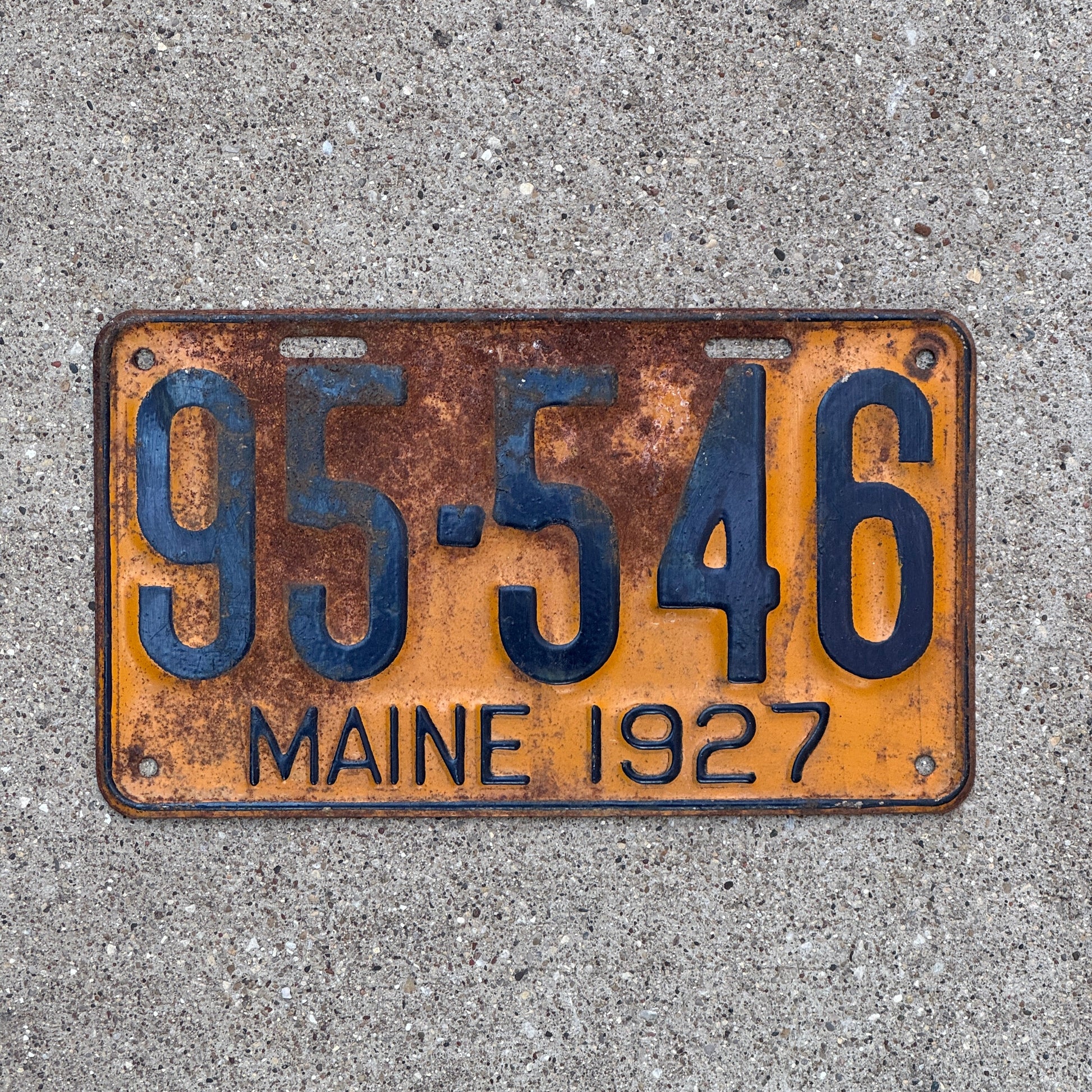 Photo of a 1927 Maine License Plate Auto Tag Garage Decor Vintage 95 546