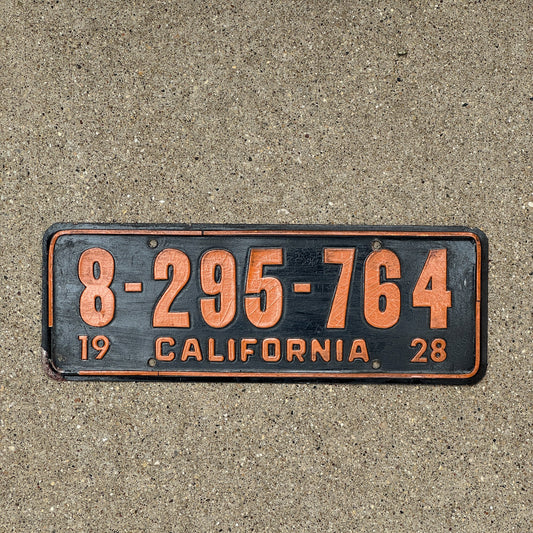 Photo of a 1928 California License Plate Auto Tag Garage Decor Vintage Movie Prop Plate (Not Real Issue) 8 295 764