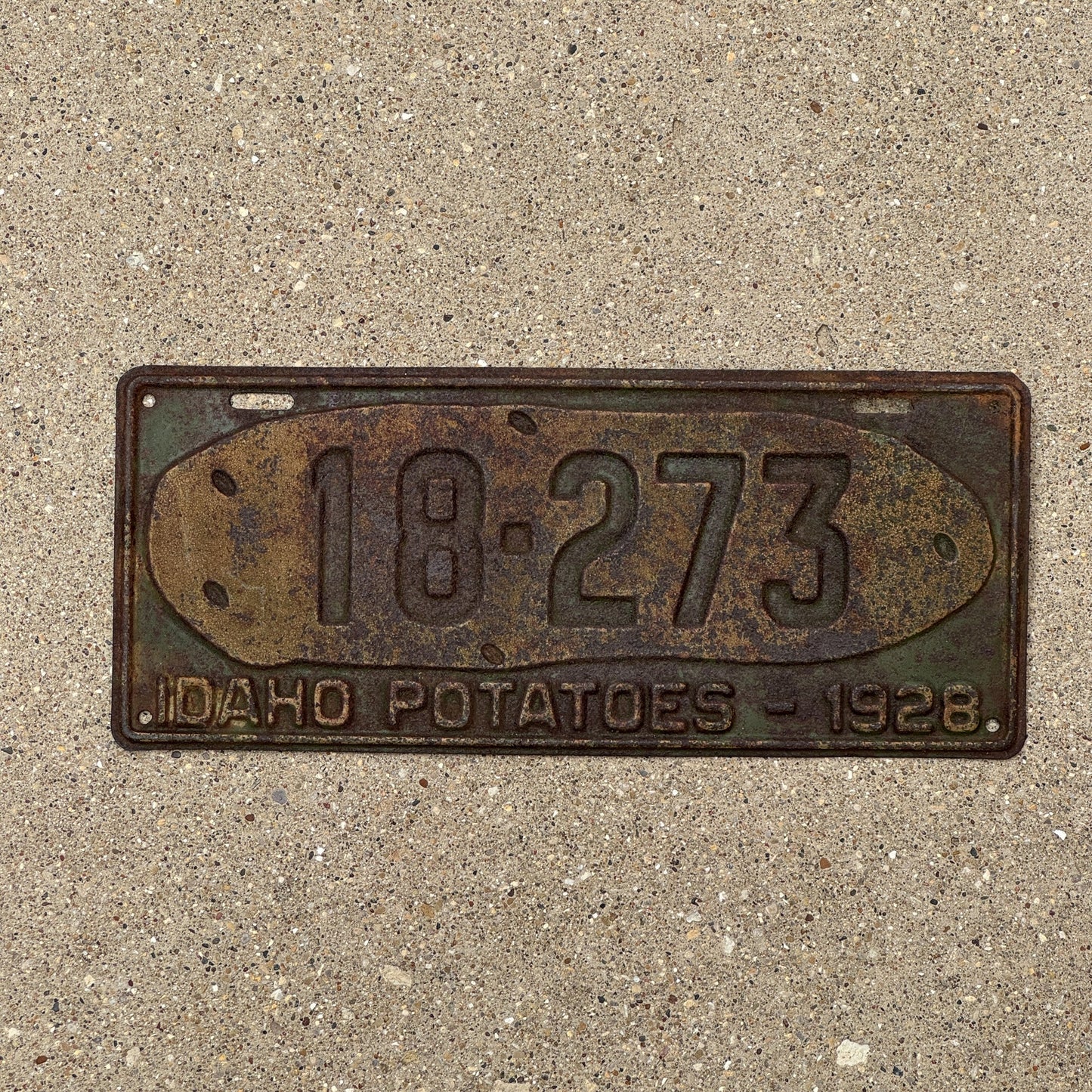 Photo of a 1928 Idaho License Plate Auto Tag Garage Decor Vintage Iconic Potato 18 273