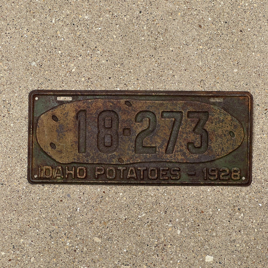 Photo of a 1928 Idaho License Plate Auto Tag Garage Decor Vintage Iconic Potato 18 273