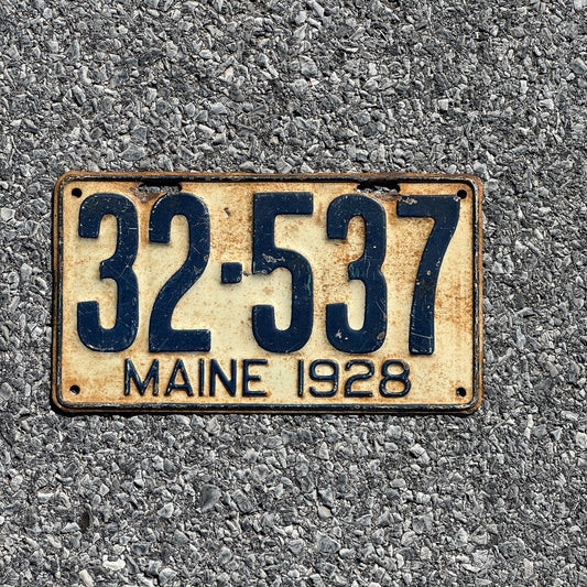 Photo of a 1928 Maine License Plate Auto Tag Garage Decor Vintage Ford Model A Year 32537