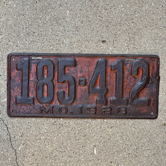 Photo of a 1928 Missouri License Plate Auto Tag Garage Decor Vintage Ford Model A Year 185 412