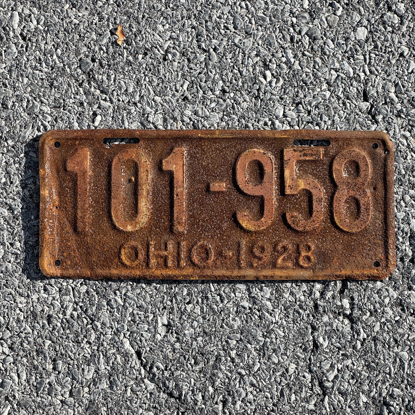 Photo of a 1928 Ohio License Plate Auto Tag Garage Decor Vintage Ford Model A Year 101 958
