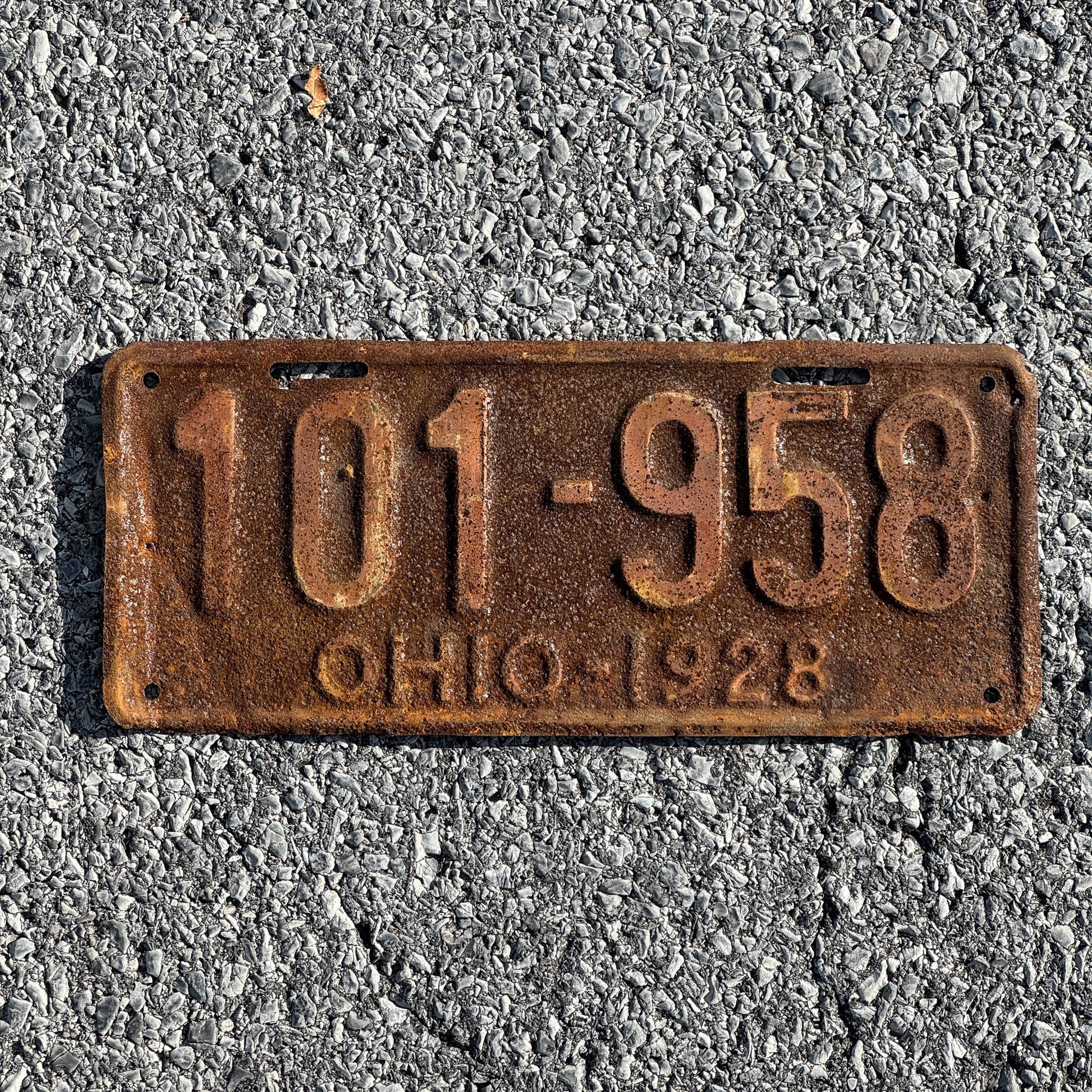 Photo of a 1928 Ohio License Plate Auto Tag Garage Decor Vintage Ford Model A Year 101 958