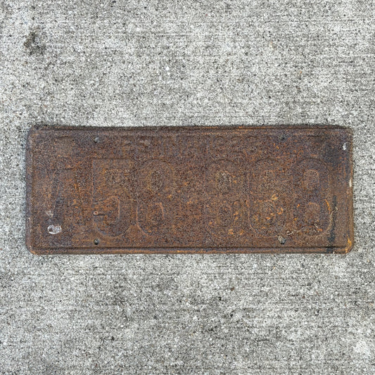 Photo of a 1928 Pennsylvania License Plate Auto Tag Garage Decor Vintage Ford Model A Year A 58 868 with original patina