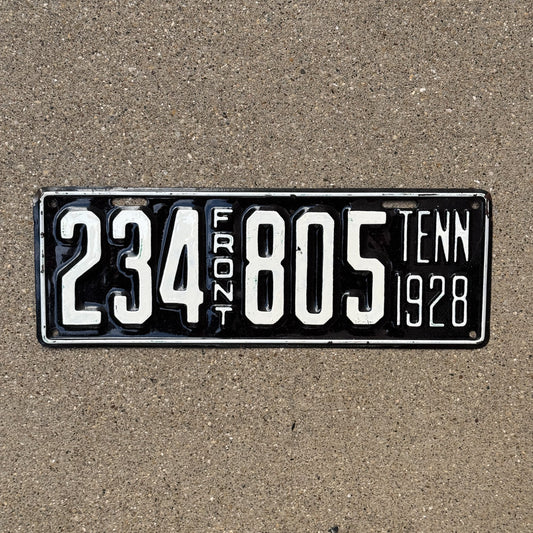 Photo of a 1928 Tennessee License Plate Auto Tag Garage Decor Vintage Front 234805