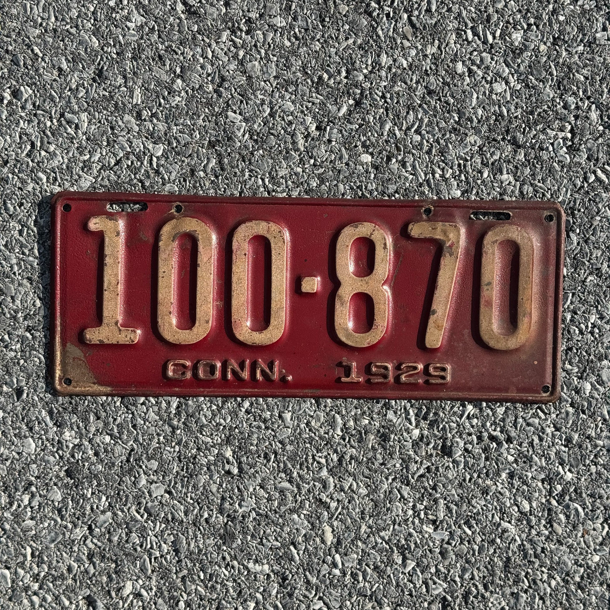 Photo of a 1929 Connecticut License Plate Auto Tag Garage Decor Vintage Ford Model A Year 100 870