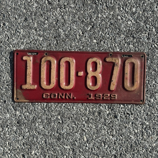 Photo of a 1929 Connecticut License Plate Auto Tag Garage Decor Vintage Ford Model A Year 100 870