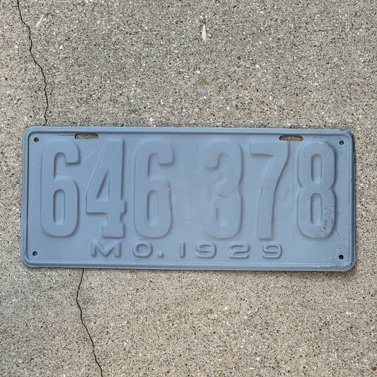 Photo of a 1929 Missouri License Plate Auto Tag Garage Decor Vintage Ford Model A Year 646 378